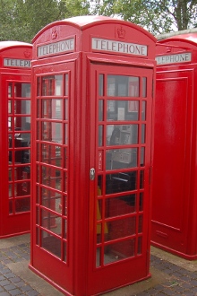 BT Public telephone boxes at Avoncroft Museum in Bromsgrove Worcestershire