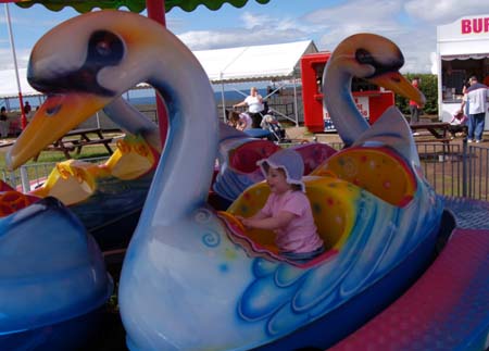 Children swan funfair ride at Haven Craig Tara