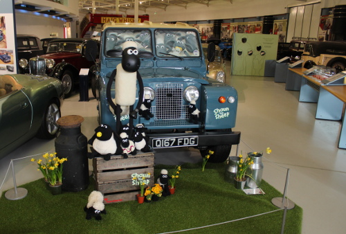 Shaun the sheep car landrover at heritage motor museum Gaydon