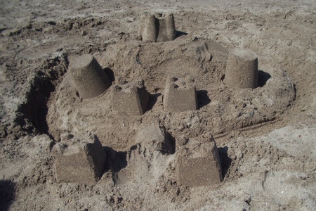 Sandcastle on the beach near Butlins Minehead